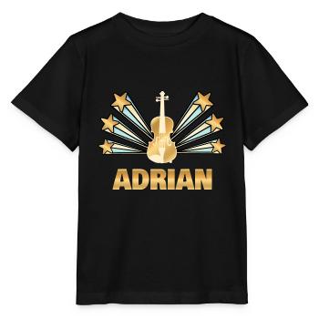 Musikinstrument Aidan - Stanley/Stella Kinder T-Shirt MINI CREATOR  - Schwarz - Vorne - Mikhail (115cm)
