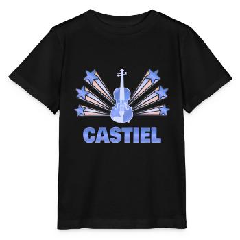 Castiel als Musikinstrument - Stanley/Stella Kinder T-Shirt MINI CREATOR  - Schwarz - Vorne - Mikhail (115cm)