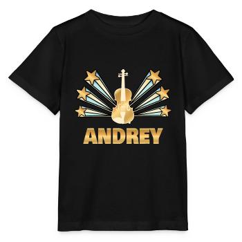 Instrument de musique Andrey - T-shirt bio MINI CREATOR Stanley/Stella Enfant - noir - Devant - Mikhail (115cm)