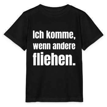 Ich komme, wenn andere fliehen. - Stanley/Stella Kinder T-Shirt MINI CREATOR  - Schwarz - Vorne - Mikhail (115cm)