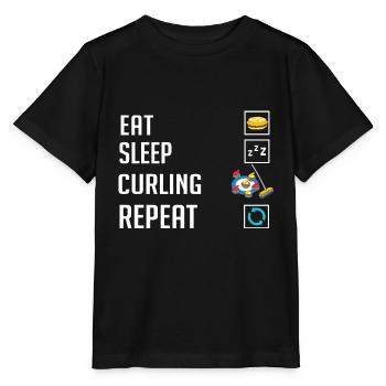 Curling Sport Spiel Spieler Curlingsteine Eis - Stanley/Stella Kinder T-Shirt MINI CREATOR  - Schwarz - Vorne - Mikhail (115cm)