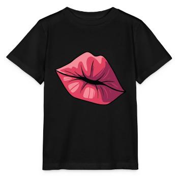 Love kisses in love Kiss mouth Love - Stanley/Stella MINI CREATOR Kids’ T-Shirt - black - Front - Mikhail (115cm)