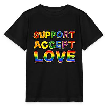 LGBT Support Accept Love - Stanley/Stella MINI CREATOR Kids’ T-Shirt - black - Front - Mikhail (115cm)