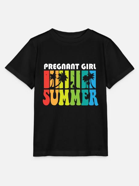 Pregnant Girl Summer Baby Announcement Pregnancy - Stanley/Stella Kinder T-Shirt MINI CREATOR - Schwarz