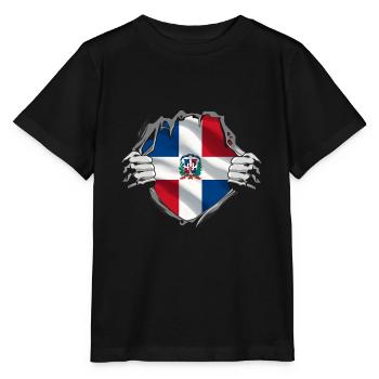 République dominicaine Drapeau Dom Rep Flag Trip - T-shirt bio MINI CREATOR Stanley/Stella Enfant - noir - Devant - Mikhail (115cm)