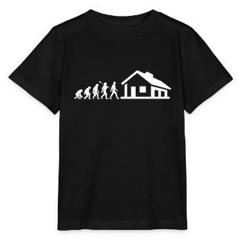 Evolution - Bauherr - Haus - bauen - EFH - Stanley/Stella Kinder T-Shirt MINI CREATOR  - Schwarz - Vorne - Mikhail (115cm)