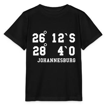 Johannesburg Koordinaten Südafrika Urlaub Idee - Stanley/Stella Kinder T-Shirt MINI CREATOR  - Schwarz - Vorne - Mikhail (115cm)