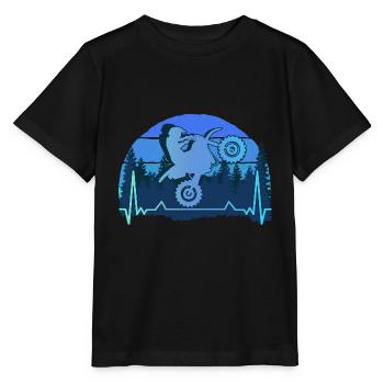 Motorrad Motocross Vintage 80er Retro Biker - Stanley/Stella Kinder T-Shirt MINI CREATOR  - Schwarz - Vorne - Mikhail (115cm)
