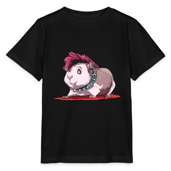 Meerschweinchen als Punker - Stanley/Stella Kinder T-Shirt MINI CREATOR  - Schwarz - Vorne - Mikhail (115cm)