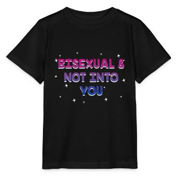 Bisexuel et pas en toi Bi Single Bi Pride - T-shirt bio MINI CREATOR Stanley/Stella Enfant - noir - Devant - Mikhail (115cm)