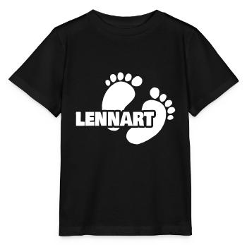 Fußabdruck Lennart - Stanley/Stella Kinder T-Shirt MINI CREATOR  - Schwarz - Vorne - Mikhail (115cm)