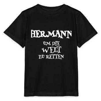 Retter Hermann - Stanley/Stella Kinder T-Shirt MINI CREATOR  - Schwarz - Vorne - Mikhail (115cm)