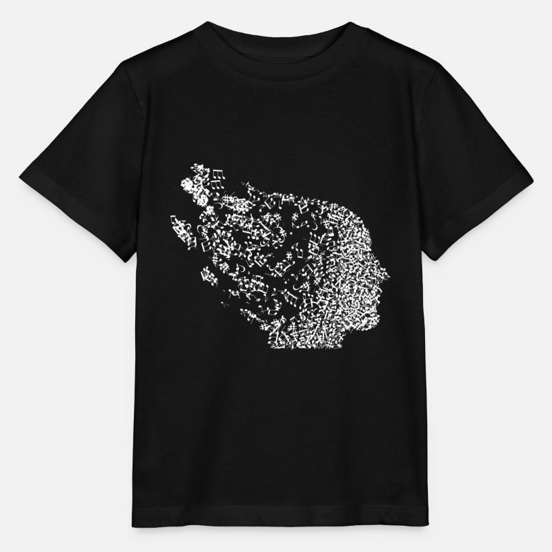 Notes de musique dans les notes d'instruments de musique de tête - T-shirt bio MINI CREATOR Stanley/Stella Enfant - noir