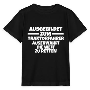 Trecker Landwirt Bauer Landwirtschaft Traktor - Stanley/Stella Kinder T-Shirt MINI CREATOR  - Schwarz - Vorne - Mikhail (115cm)