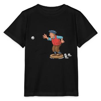 Franzose spielt Petanque für einen Petanque - Stanley/Stella Kinder T-Shirt MINI CREATOR  - Schwarz - Vorne - Mikhail (115cm)