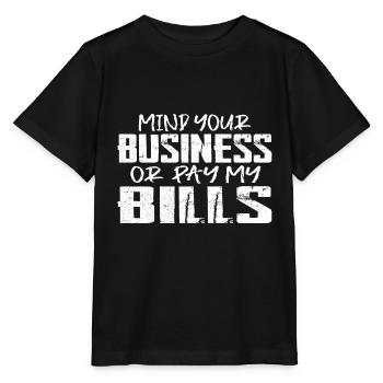 Let op uw bedrijf of betaal mijn rekeningen 14 - Stanley/Stella Kinder-T-shirt MINI CREATOR  - zwart - Voor - Mikhail (115cm)