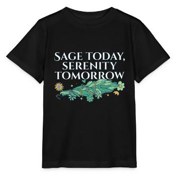 Burning Sage Today Serenity Tomorrow Smudge - Stanley/Stella MINI CREATOR Kids’ T-Shirt - black - Front - Mikhail (115cm)