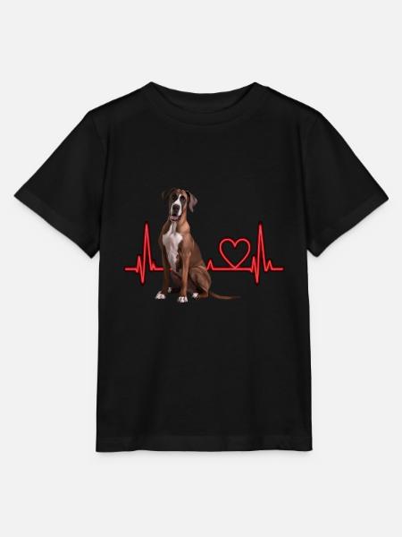 Herzschlag-Geschenk für Hunde - Stanley/Stella Kinder T-Shirt MINI CREATOR - Schwarz