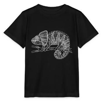 Chamäleons zum Ausmalen & Bemalen Kinder Geschenk - Stanley/Stella Kinder T-Shirt MINI CREATOR  - Schwarz - Vorne - Mikhail (115cm)