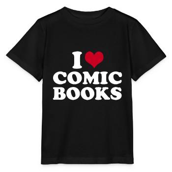 J’adore les bandes dessinées - T-shirt bio MINI CREATOR Stanley/Stella Enfant - noir - Devant - Mikhail (115cm)