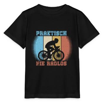 Radler Fahrradfahrer Kurier praktisch nie radlos - Stanley/Stella Kinder T-Shirt MINI CREATOR  - Schwarz - Vorne - Mikhail (115cm)