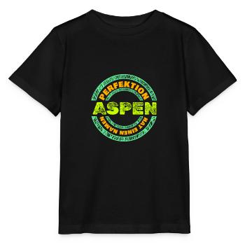 Perfektion für Aspen Aspen Perfekt - Stanley/Stella Kinder T-Shirt MINI CREATOR  - Schwarz - Vorne - Mikhail (115cm)