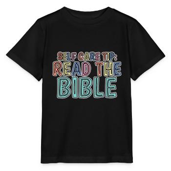 Self Care Tip Read The Bible 2 - Stanley/Stella Kinder T-Shirt MINI CREATOR  - Schwarz - Vorne - Mikhail (115cm)
