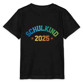 Schulkind 2025 Einschulung College Trikot - Stanley/Stella Kinder T-Shirt MINI CREATOR  - Schwarz - Vorne - Mikhail (115cm)