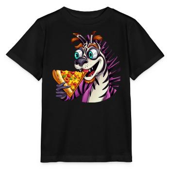 Zebra Pizzaliebhaber Genuss - Stanley/Stella Kinder T-Shirt MINI CREATOR  - Schwarz - Vorne - Mikhail (115cm)