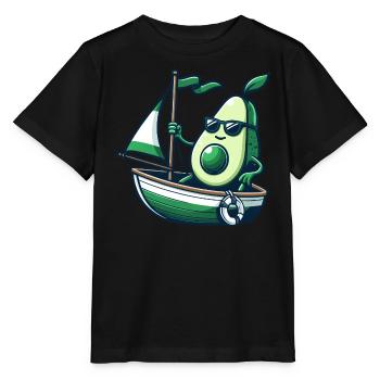 Dériveur d’été cool avec avocat - T-shirt bio MINI CREATOR Stanley/Stella Enfant - noir - Devant - Mikhail (115cm)