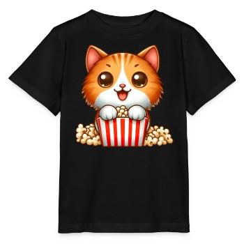 Giraffe Popcorn Movie Movie Movies Movie Night - Stanley/Stella MINI CREATOR Kids’ T-Shirt - black - Front - Mikhail (115cm)