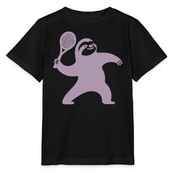 Sloth Silhouette Tennis Serve Minimaliste - T-shirt bio MINI CREATOR Stanley/Stella Enfant - noir - Devant - Mikhail (115cm)