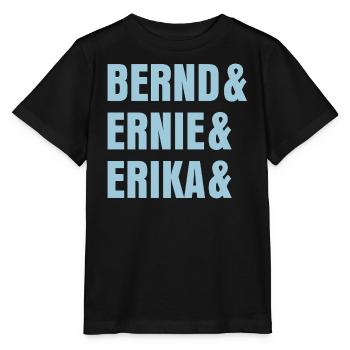 Stromberg Personalisierbar Bernd & Ernie & Erika - Stanley/Stella Kinder T-Shirt MINI CREATOR  - Schwarz - Vorne - Mikhail (115cm)