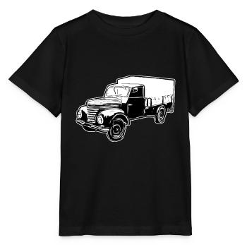 Framo pritsche Transporter Lkw DDR IFA Oldtimer - Stanley/Stella Kinder T-Shirt MINI CREATOR  - Schwarz - Vorne - Mikhail (115cm)
