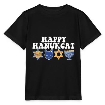 Jewish Hanukkah Hanukcat Star Of David Menorah - Stanley/Stella Kinder T-Shirt MINI CREATOR  - Schwarz - Vorne - Mikhail (115cm)