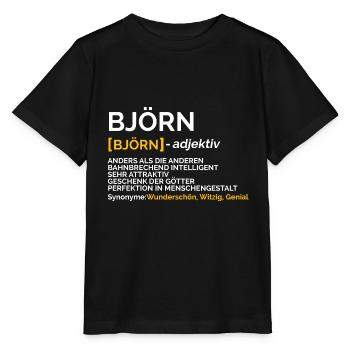 Björn - Stanley/Stella Kinder T-Shirt MINI CREATOR  - Schwarz - Vorne - Mikhail (115cm)
