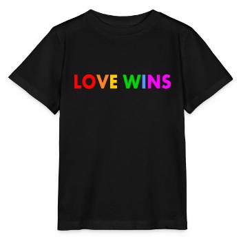 Love wins - Stanley/Stella MINI CREATOR Kids’ T-Shirt - black - Front - Mikhail (115cm)