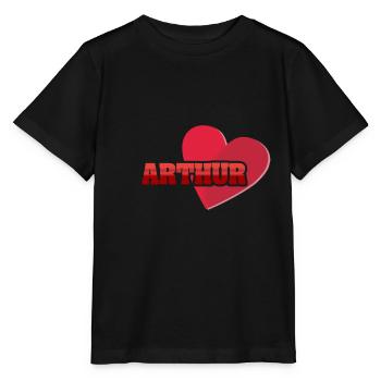 Cœurs Arthur - T-shirt bio MINI CREATOR Stanley/Stella Enfant - noir - Devant - Mikhail (115cm)