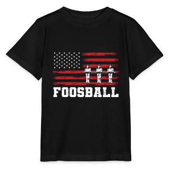 Cool American Flag Table Soccer Fan USA Foosball - Stanley/Stella Kinder T-Shirt MINI CREATOR  - Schwarz - Vorne - Mikhail (115cm)