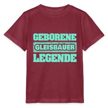 Beruf Gleisbauer - Stanley/Stella Kinder T-Shirt MINI CREATOR  - Burgunderrot - Vorne - Kain (125cm)