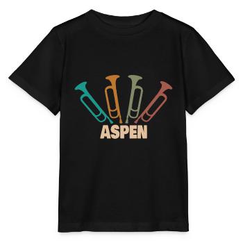 Vorname Aspen - Stanley/Stella Kinder T-Shirt MINI CREATOR  - Schwarz - Vorne - Mikhail (115cm)