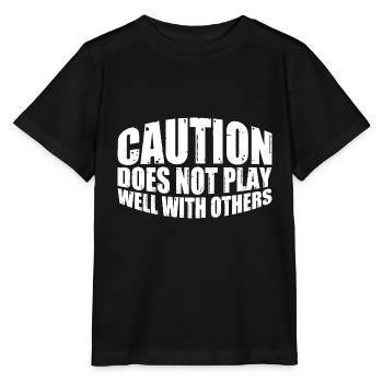 Caution Does Not Play Well With Others 64 - Stanley/Stella Kinder T-Shirt MINI CREATOR  - Schwarz - Vorne - Mikhail (115cm)