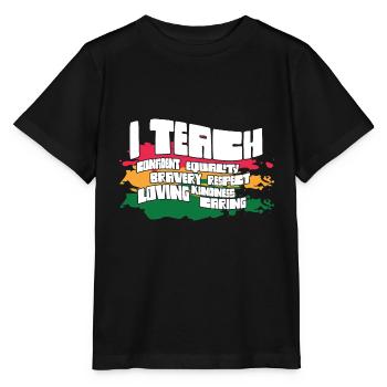 i J’enseigne la bravoure confiante l’égalité de l’enseignant l’avenir - T-shirt bio MINI CREATOR Stanley/Stella Enfant - noir - Devant - Mikhail (115cm)