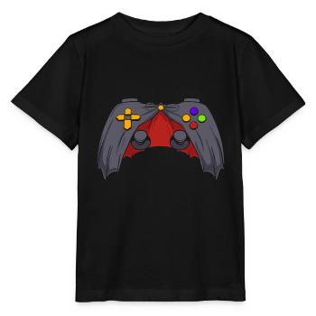 Manette de jeu Dracula d’Halloween - T-shirt bio MINI CREATOR Stanley/Stella Enfant - noir - Devant - Mikhail (115cm)