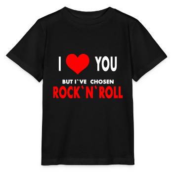 I Love But I've Chosen Rock and Roll - Stanley/Stella Kinder T-Shirt MINI CREATOR  - Schwarz - Vorne - Mikhail (115cm)