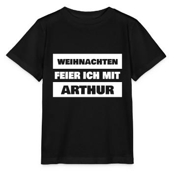 Vorname Arthur - Stanley/Stella Kinder T-Shirt MINI CREATOR  - Schwarz - Vorne - Mikhail (115cm)