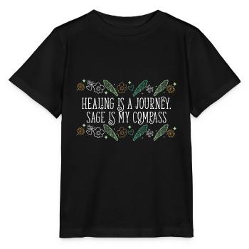 Healing Is A Journey Sage Is My Compass Smudge - Stanley/Stella MINI CREATOR Kids’ T-Shirt - black - Front - Mikhail (115cm)