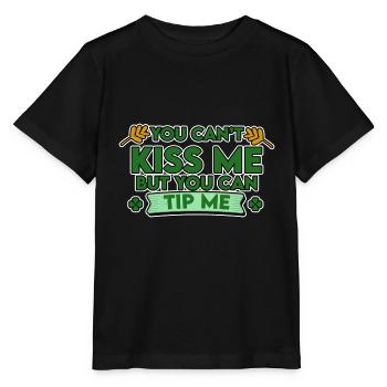 You Can't Kiss Me But You Can Tip Me - Stanley/Stella Kinder T-Shirt MINI CREATOR  - Schwarz - Vorne - Mikhail (115cm)