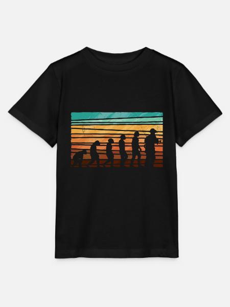 Evolution Feuerwehr Retro Feuerwehrmann Beruf - Stanley/Stella Kinder T-Shirt MINI CREATOR - Schwarz