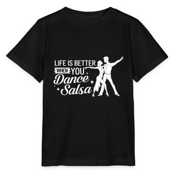 Salsa Dance Music Course Débutant Entraînement Danseur - T-shirt bio MINI CREATOR Stanley/Stella Enfant - noir - Devant - Mikhail (115cm)
